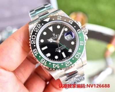 ROLEX GMT 904L Steel 40MM 3186/3285 Movement Black Premium Watch